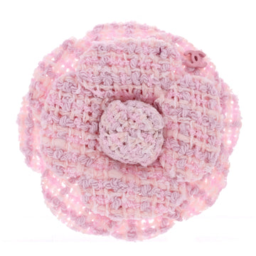 Tweed Camellia Brooch Pink White