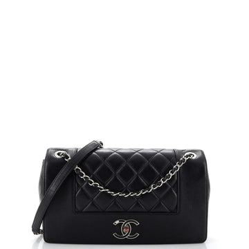 CHANEL Mademoiselle Vintage Flap Bag Quilted Sheepskin Medium