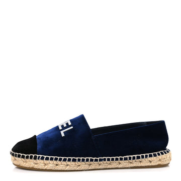 Velvet Logo Espadrilles 38 Navy Black