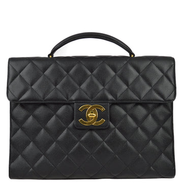 Top Quality Chanel 1991-1994 Black Leather Briefcase