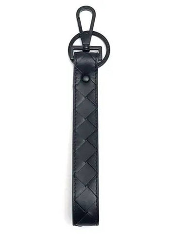 Luxury Bottega Veneta Intrecciato Key Holder Midnight Blue