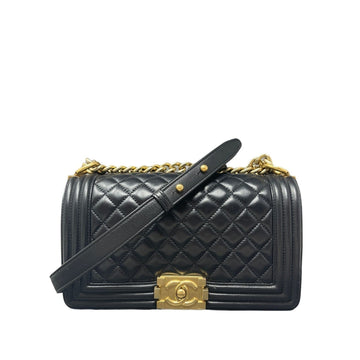 Top Quality Chanel Top Quality Chanel Boy New Bag Quilted Leather Old Medium - Black