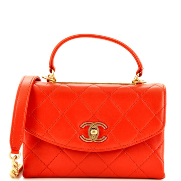 CHANEL Trendy Spirit Top Handle Bag Quilted Lambskin Small