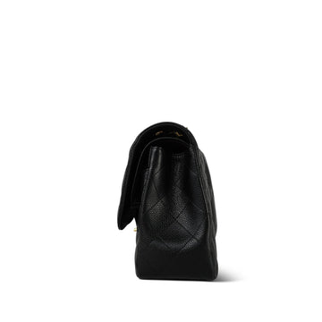 Black leather Quilted Jumbo Classic Flap GHW