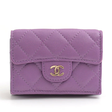 Top Quality Chanel Matelasse Leather Compact Wallet AP0230