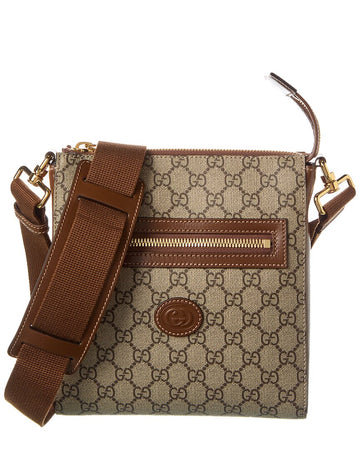 Gucci GG Supreme Canvas & Leather Messenger Bag