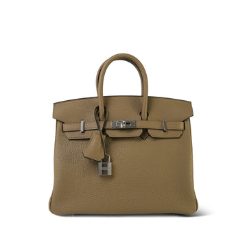 Birkin 25 Beige Marfa Veau Togo Palladium Plated W Stamp