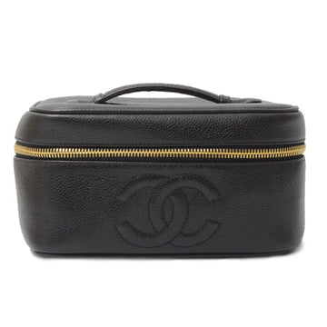 Top Quality Chanel Leather Skin Vanity Bag Cosmetic Pouch Black