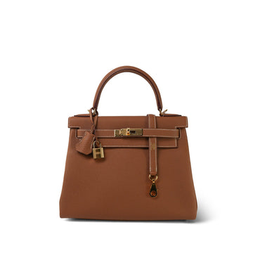 Kelly 28 Retourne Gold Veau Togo  B Stamp