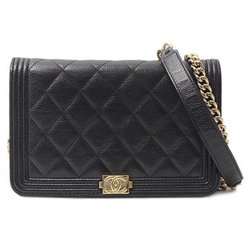 Top Quality Chanel Leather Skin Matelasse Boy Chain Wallet