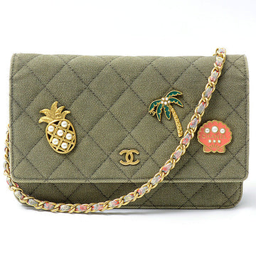 Top Quality Chanel Leather/canvas Cruise Line Cuba Chain Shoulder Bag