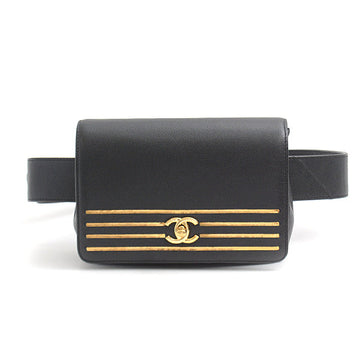 Top Quality Chanel Leather Skin Waist Bag Black