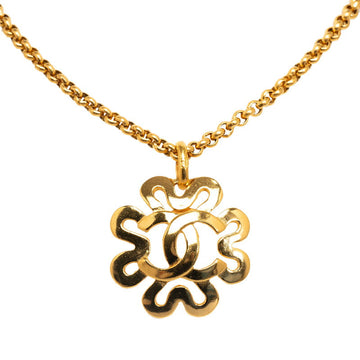 Top Quality Chanel Vintage Cocomark Clover Necklace Gold Ladies