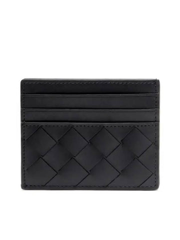 Luxury Bottega Veneta Intrecciato Card Wallet Black