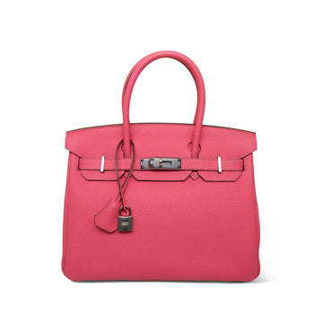 Birkin 30 Rose Lipstick Veau Togo Palladium Plated Q Square Stamp
