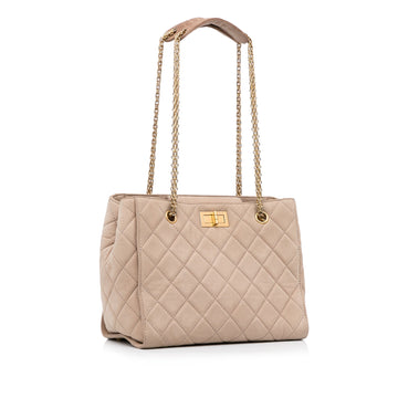 Beige Top Quality Chanel Reissue Leather Chain Tote Bag