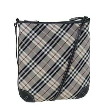 Burberry Nova Check Blue Label Shoulder Bag Nylon Black Auth 77832