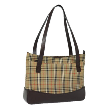 Burberry Nova Check Shoulder Bag Canvas Beige Auth 77833