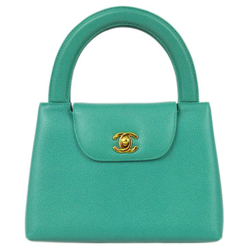 Top Quality Chanel 1997-1999 Green Leather Small Shopping Handbag