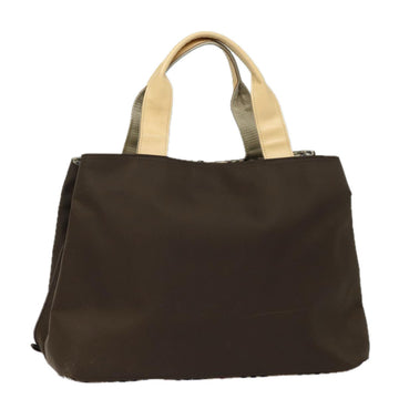 Burberry Nova Check Hand Bag Nylon Brown Auth 78543