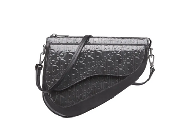 Christian Dior Saddle Boxy Pouch Crossbody Bag Oblique Embossed Calfskin Purple Leather Crossbody Bag Bag ()
