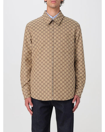 Gucci GG Pattern ZipUp Jacket Men Beige