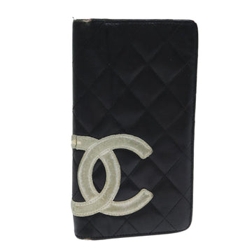 Top Quality Chanel Cambon Line Wallet Leather Black CC Auth 79854
