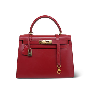 Kelly Sellier 28 Rouge Box leather  V Stamp