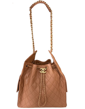 Chanel Brown Leather Medium 25 Hobo
