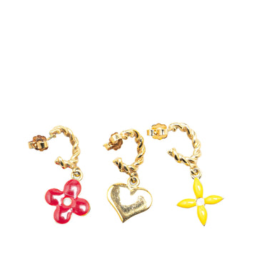 Gold Louis Vuitton Monogram Boucle Doreille Sweet Stud Earrings