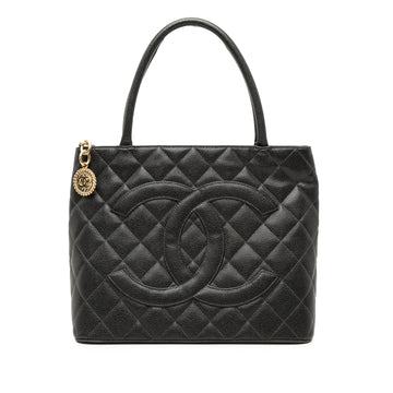 Medallion Tote Quilted Caviar