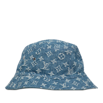 Blue Louis Vuitton Monogram Essential Reversible Bucket Hat