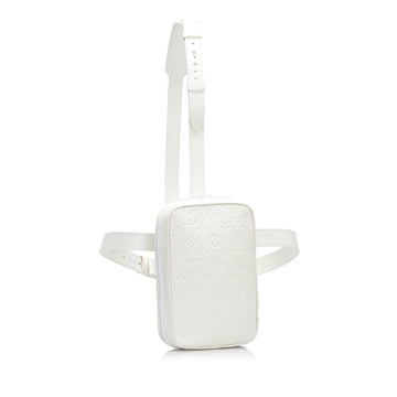 White Louis Vuitton Monogram Taurillon Utility Side