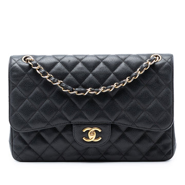 Classic Double Flap Bag Quilted Caviar Jumbo