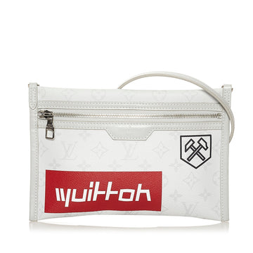 Louis Vuitton Double Flat Bag White Logo Story Monogram Leather/canvas