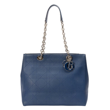 Dior Medium Calfskin Blue Cannage Tote