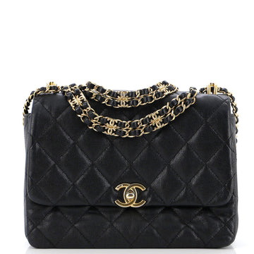 CHANEL Coco First Flap Bag Quilted Caviar Small