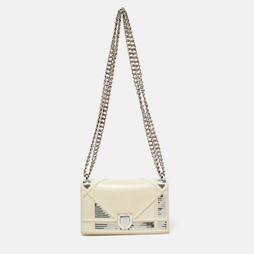Off White Leather and Sequin Mini Diorama Flap Bag