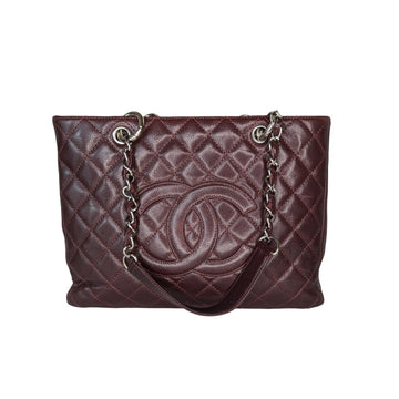 Chanel bags Burgundy Quilted Leather Grand Shopping Tote GST