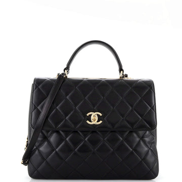 CHANEL Trendy CC Top Handle Bag Quilted Lambskin Large