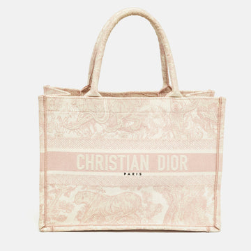 Dior Pink Embroidery Canvas Medium Book Tote..