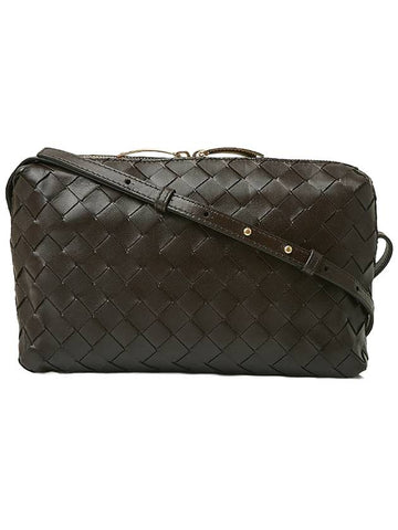 Luxury Bottega Veneta Intrecciato Leather Mini Cross Bag Brown