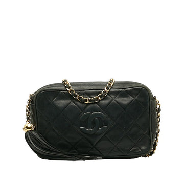 Top Quality Chanel Matrases Coco Fringe Sloping Chain Shoulder Bag Dark Green Leather  CHANEL
