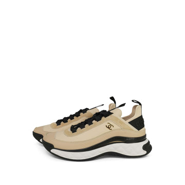 20C Beige Black Fabric/leather/Suede CC Sneaker Size 39
