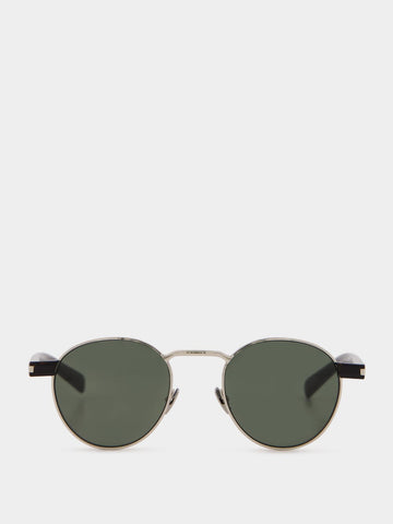 Silver YSL SI 707 Oval Sunglasses in Metal
