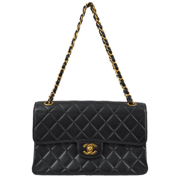 Top Quality Chanel Black Leather Double Sided Classic Flap Shoulder Bag