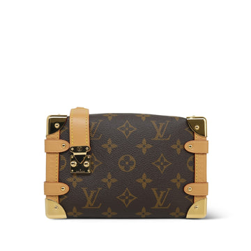 Louis Vuitton Brown Monogram Canvas Side Trunk PM Shoulder Bag Gold Hardware