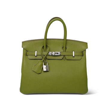 Birkin 25 Vert Anis Togo Palladium Plated J Square