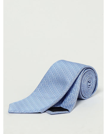 Gucci Monogrammed Silk Tie Men Gnawed Blue