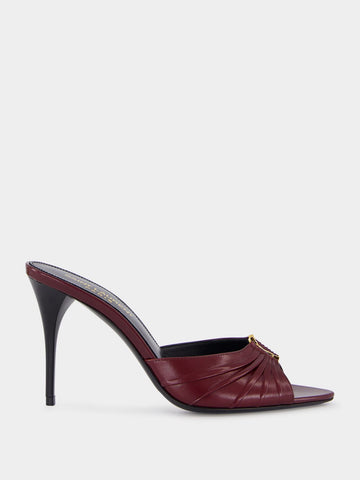 Babylone Burgundy Leather Stiletto Mules